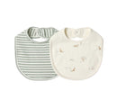 Quincy Mae | Snap Bib, 2 Pack-Fox Land, Fern Stripe