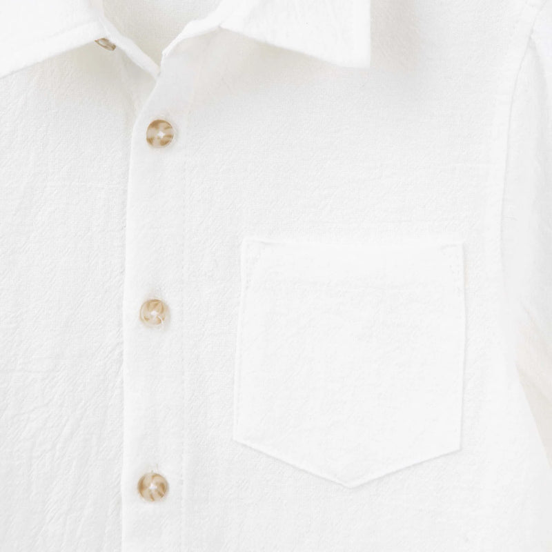 Designer Kidz | Archie L/S Button Shirt-Ivory
