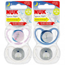 NUK - Space Night Silicone Soother 18-36mthd 2pc - Fox & Firefly
