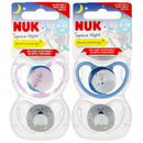 NUK - Space Night Silicone Soother 6-18m 2pc - Fox & Firefly