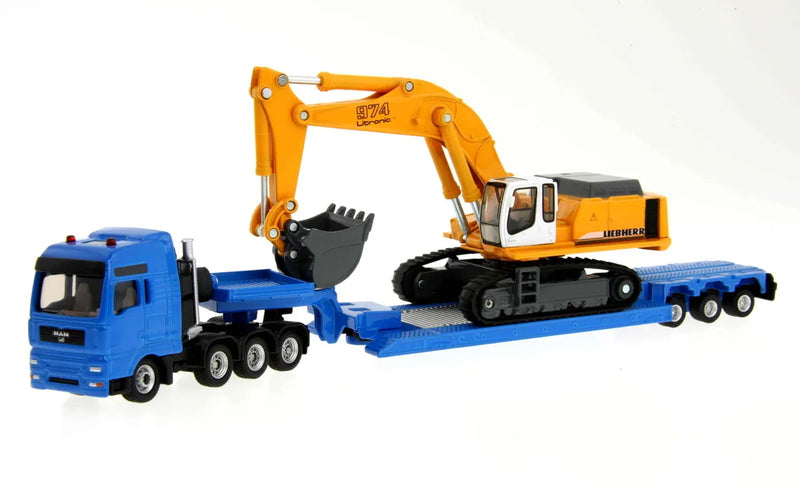 SIKU 1847 | Heavy Haulage Transporter with Flat-Bed Trailer