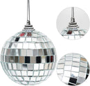 Silver Mirrored Disco Ball Ornaments