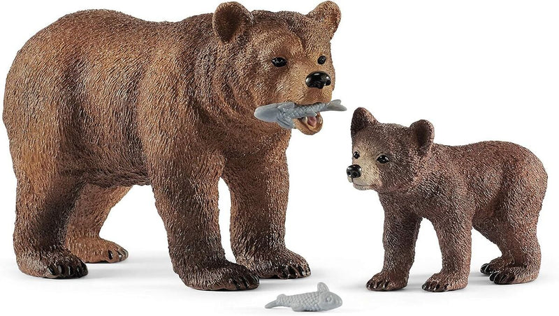 Schleich |  WILD LIFE Female Grizzly Bear with Grizzly Bear Cub