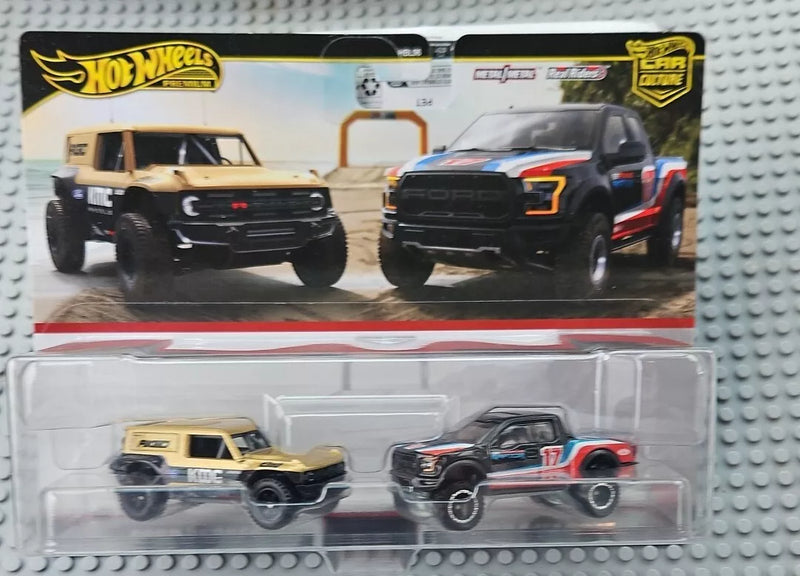 Hot Wheels Premium 2 Pack FORD BRONCO R ’17 FORD F-150 RAPTOR