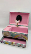 Rainbow Unicorn Musical Jewellry Box Follow Your Dreams