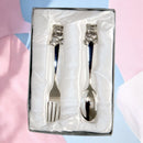 Silver Bear Spoon & Fork Set