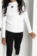 Cracked Soda Scarlett Detailed Ribbed Fleece L/S - Cream White