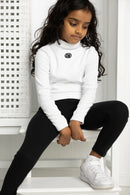 Cracked Soda Scarlett Detailed Ribbed Fleece L/S - Cream White