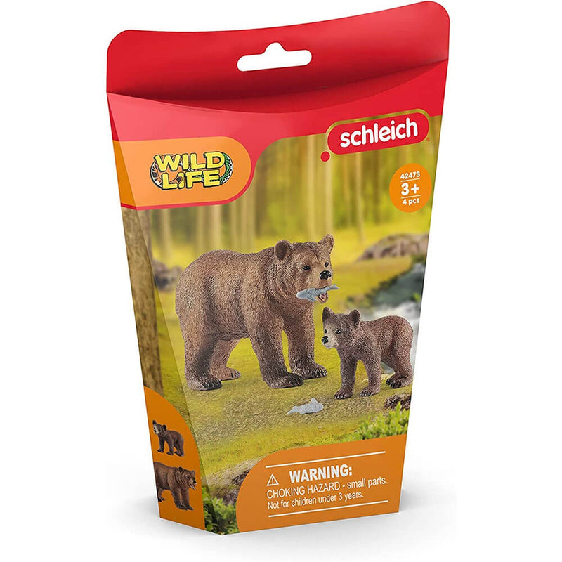 Schleich |  WILD LIFE Female Grizzly Bear with Grizzly Bear Cub