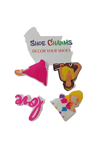 4 PCS SHOE CHARMS-TEENS RRP $2.99