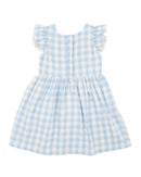 Bébé  | Bonnie Check  Embroidered Dress - Blue