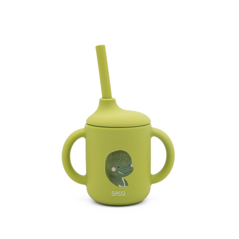 Sassi Silicone Sippy Cup Set - Cracky The Dinosaur