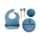Silicone Feeding Set - Grey Blue