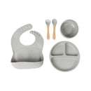 Silicone Feeding Set - Smokey Grey