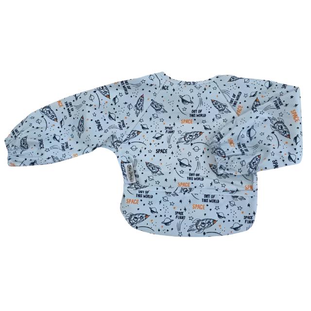 Silly Billyz  | Wipe Clean Small Long Sleeve Bib - Space