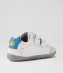 Bobux "SU Blaze Boys Shoe - White/Azure