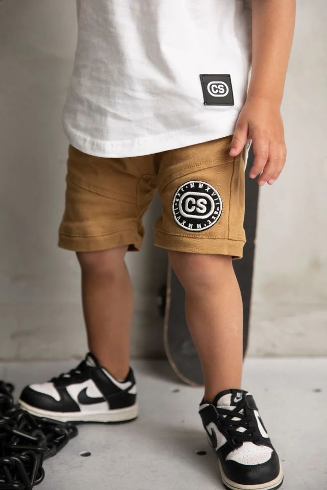 Cracked Soda | Parker Tan Denim Shorts