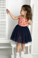 Cracked Soda | Summer Flower straight Tutu - Navy