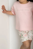 Cracked Soda Tessa 2Pce Tee & Short Set Pink/Floral 000-2