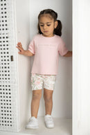 Cracked Soda Tessa 2Pce Tee & Short Set Pink/Floral 000-2