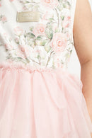 Cracked Soda Tessa Floral Ribbed Shredded Tutu Floral Print 3-8