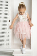 Cracked Soda Tessa Floral Ribbed Shredded Tutu Floral Print 3-8