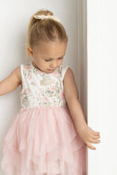 Cracked Soda Tessa Floral Ribbed Shredded Tutu Floral Print 3-8