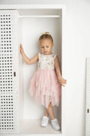 Cracked Soda Tessa Floral Ribbed Shredded Tutu Floral Print 3-8