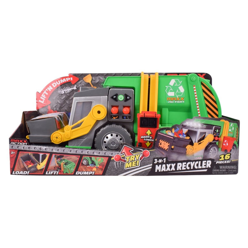MAXX Action Motorised 3-in-1 Recycle Truck w Lights & Sounds 15 Accessories