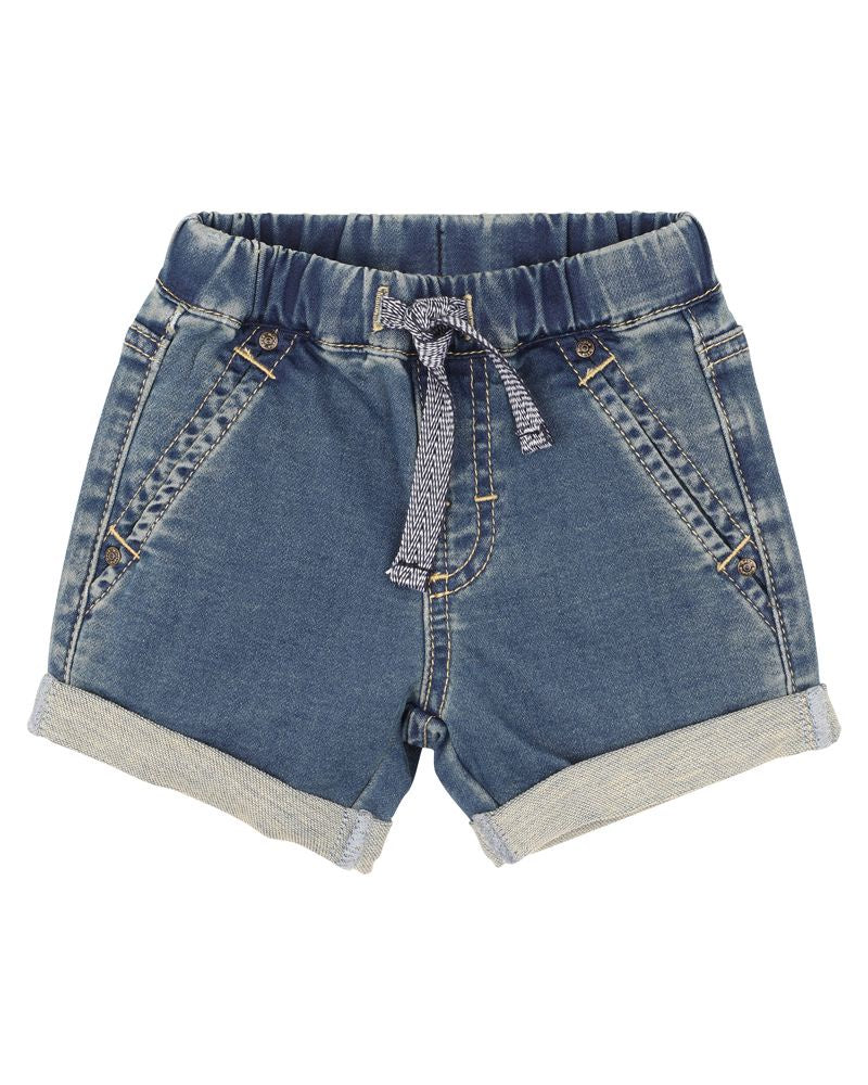 Bebe | Boys Knit Denim Shorts-Vintage Indigo