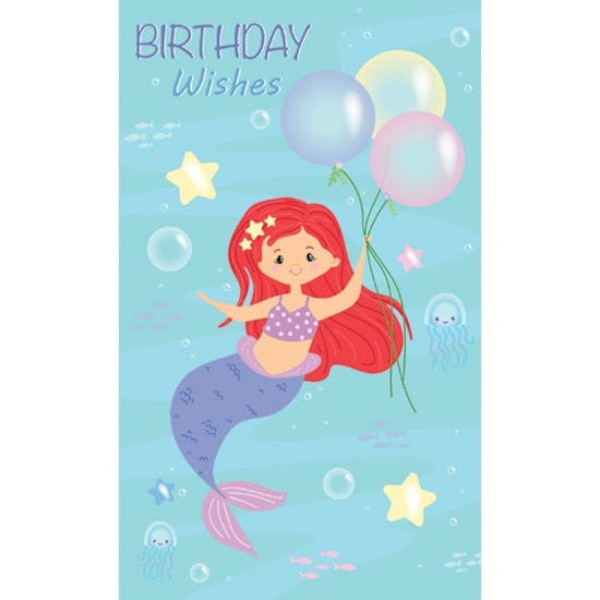 Card |  Birthday Wishes Mermaid - Girl