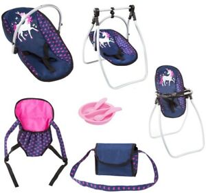 Bayer Vario 4 in 1 Set - Navy Unicorn Dolls Accessory Set  RRP $79.99-