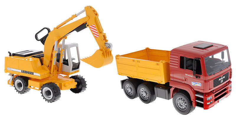 Bruder | 02751 MAN TGA Construction truck with Liebherr Excavator