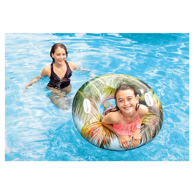 Intex 96cm Lush Tropical Inflatable Swim Floating Tube Kids/Children 9y+ Assort