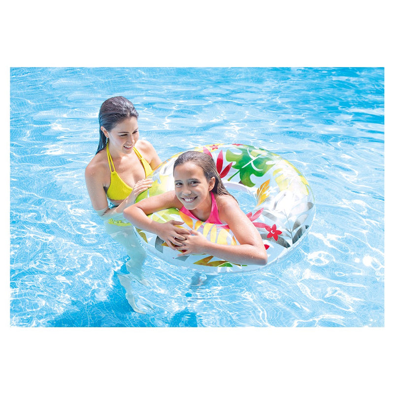 Intex 96cm Lush Tropical Inflatable Swim Floating Tube Kids/Children 9y+ Assort