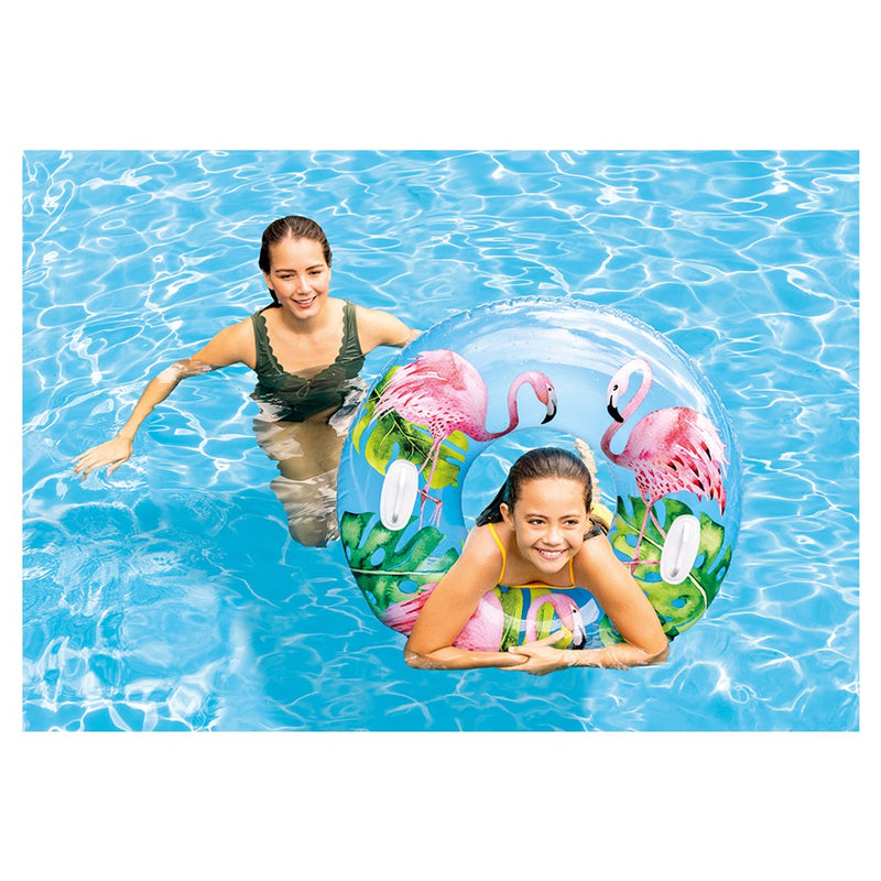 Intex 96cm Lush Tropical Inflatable Swim Floating Tube Kids/Children 9y+ Assort