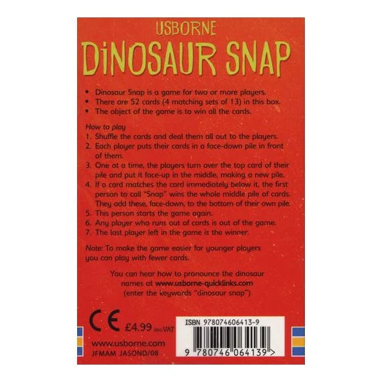 Usborne | Dinosaur Snap Card Game