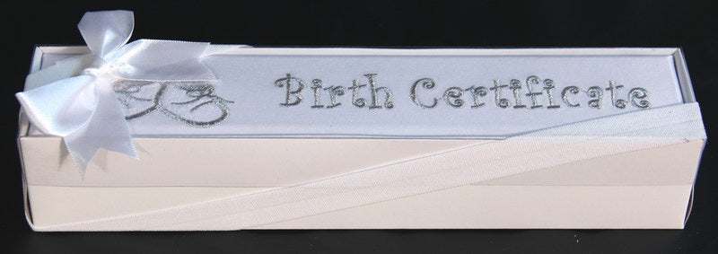 Unisex booties Birth Certificate Box