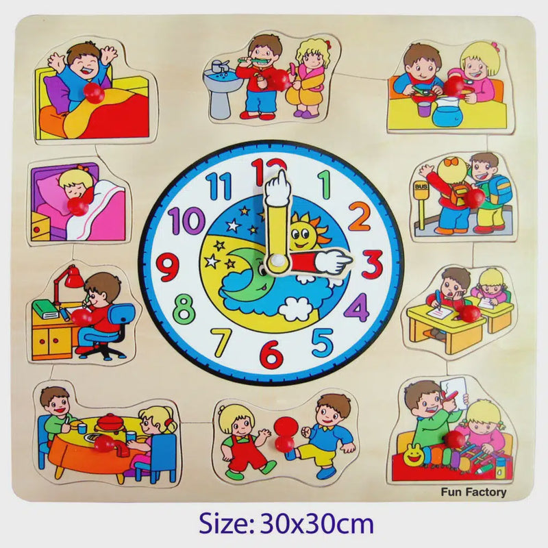 Wooden Clock Knob Puzzle