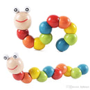 Wooden Rainbow Twist Worm - Baby Toy