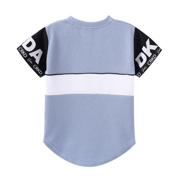 Cracked Soda Xavier Detailed Sleeve Tee Dusty Blue (3-8yrs)