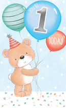Teddy 1-year-old Birthday Card