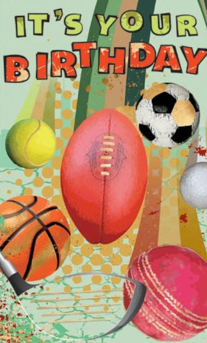 it's Your Birthday male card - Balls