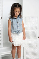 Cracked Soda | Zara Denim Blue Tie Top