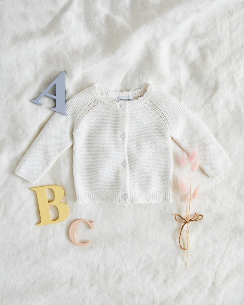 Beanstork | Scalloped Cardigan-Cream