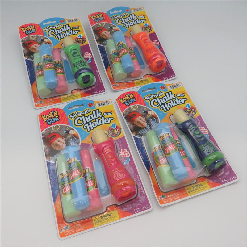 SIDEWALK CHALK 4 PC WITH HOLDER