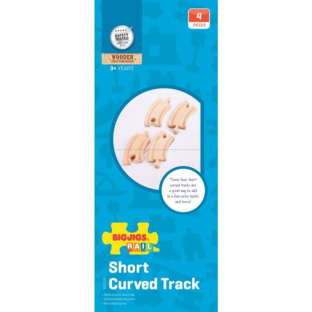 BigJigs 4pk Wooden Short Curves Train Tracks