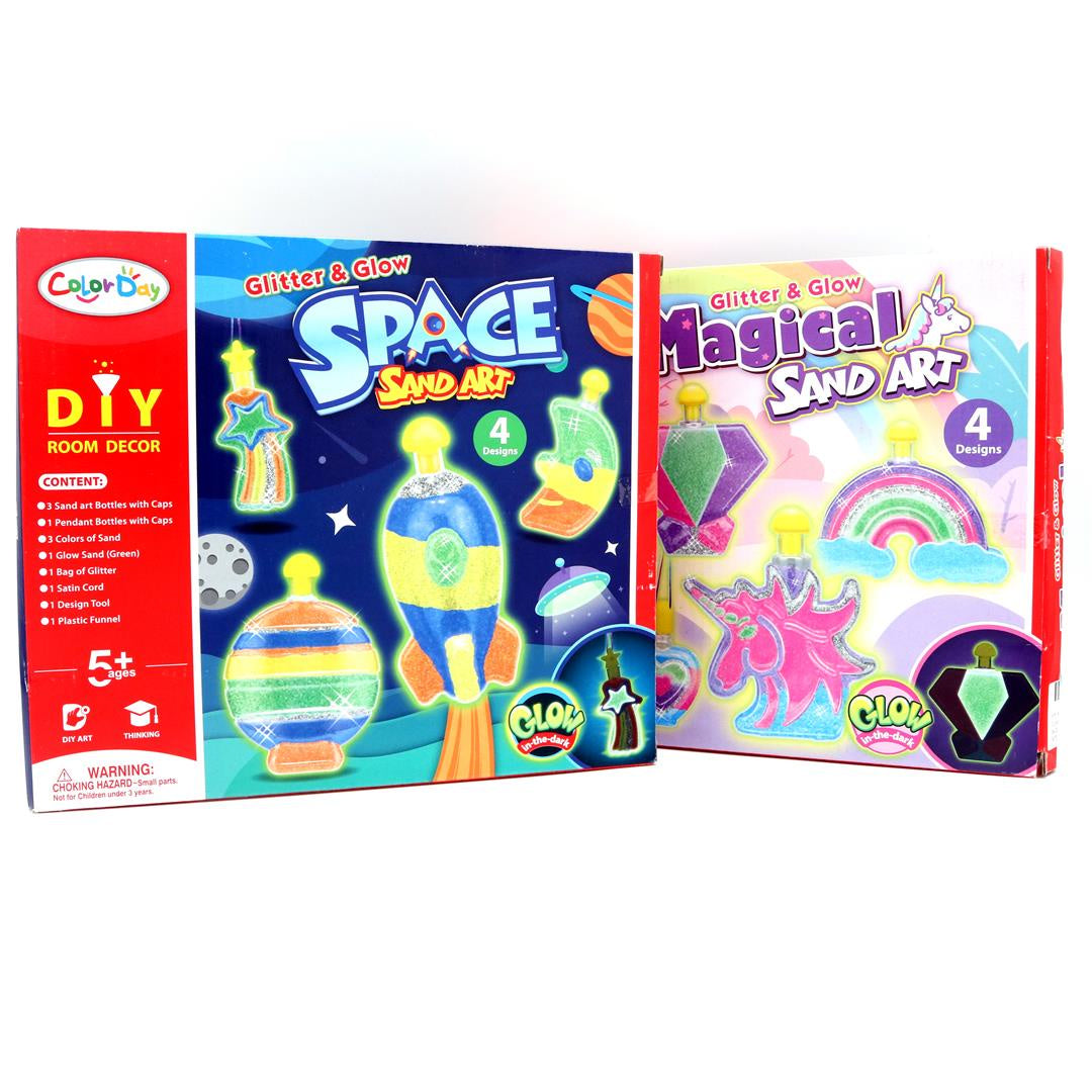 COLOUR DAY GLITTER AND GLOW SAND ART ASST
