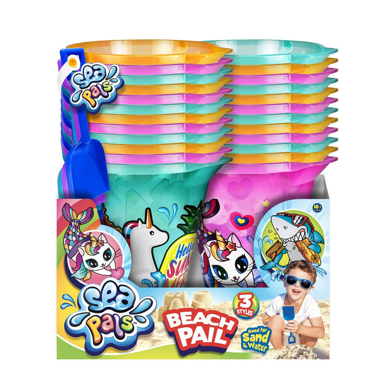 SEA PALS PAIL WITH SHOVEL - ASSORTED