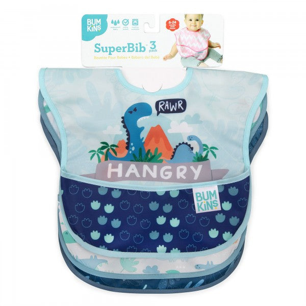 Bumkins: SuperBib - Blue Tropic/Dinosaurs (3 Pack)